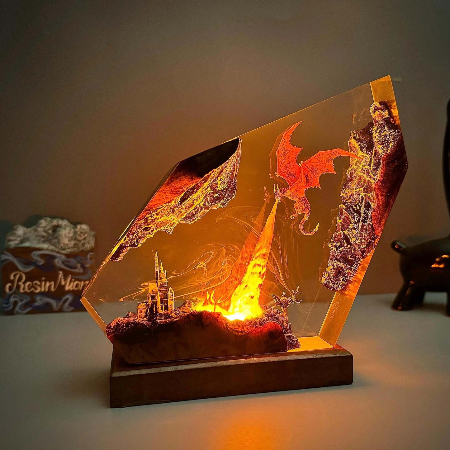 dragonite movie model night light resin lamp