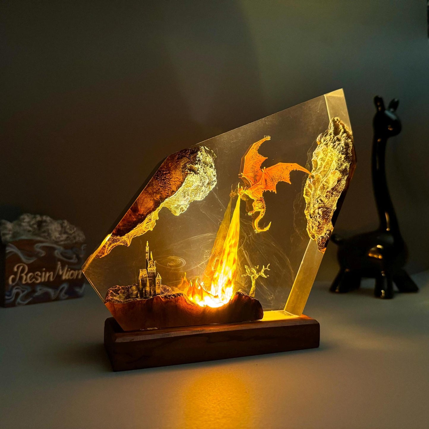 dragonite movie model night light resin lamp
