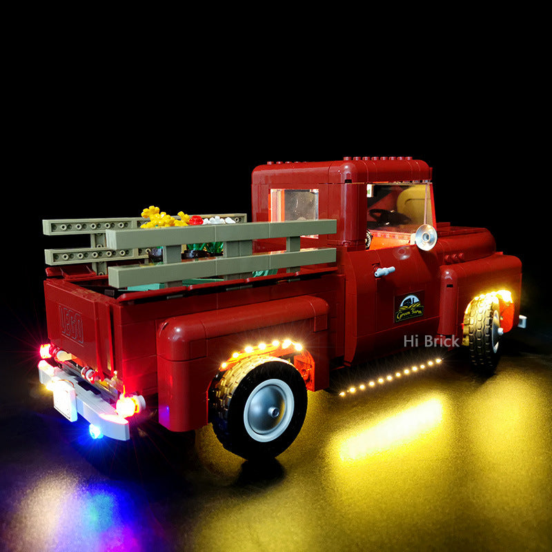 lighting is compatible with lego 10290 retro pickup truck car versatile creative remote control building block led light