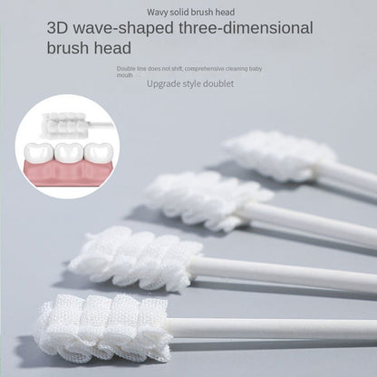 Baby Oral Cleaner Newborn Soft-Bristle Toothbrush Baby Tongue Cleaning Gauze Cotton Swab Child Cotton Stick