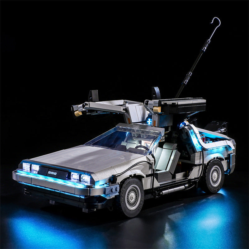 compatible with lego 10300 back to the future time machine led lighting mechanical assembly building blocks toy models lighting