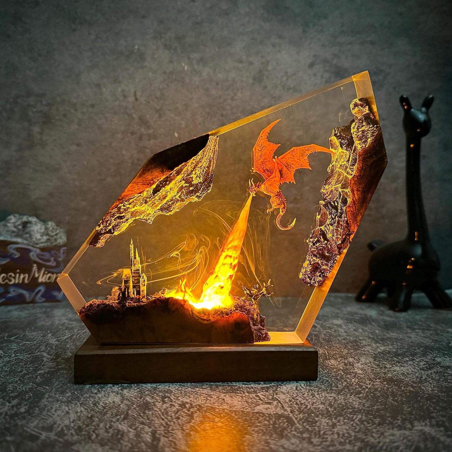 dragonite movie model night light resin lamp
