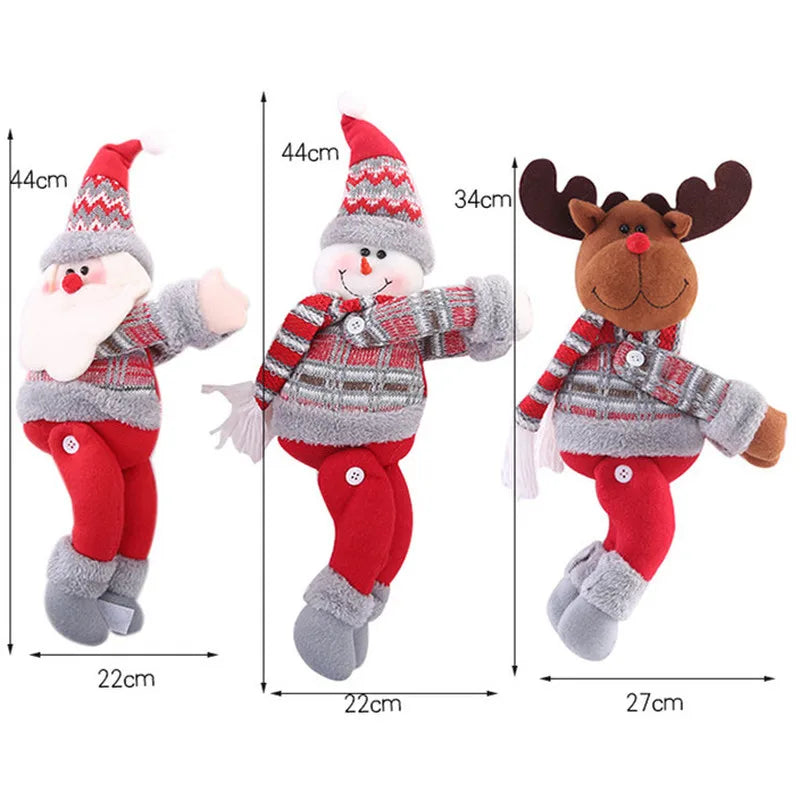 santa claus elk windows christmas curtain decor