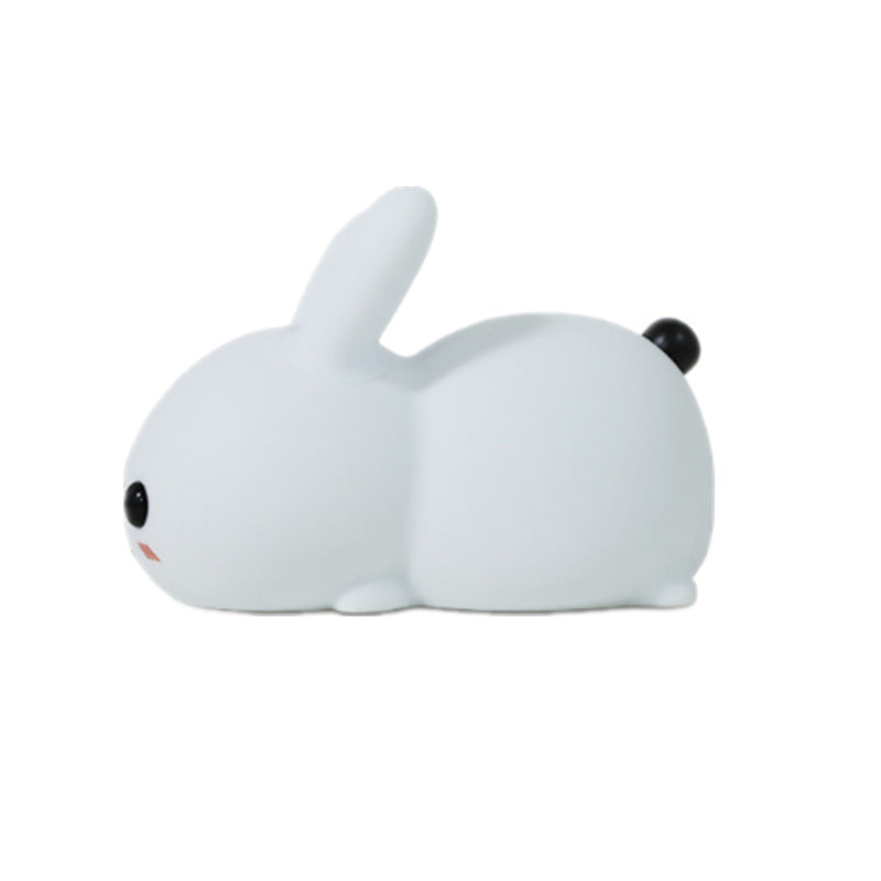 colorful rabbit silicone night light led cute charging jade rabbit shooting light